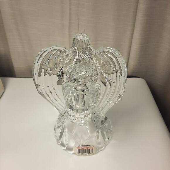 Vintage ST. GEORGE Holiday Elegance 24% Lead Crystal Angel Candlestick Holder - Picture 2 of 13